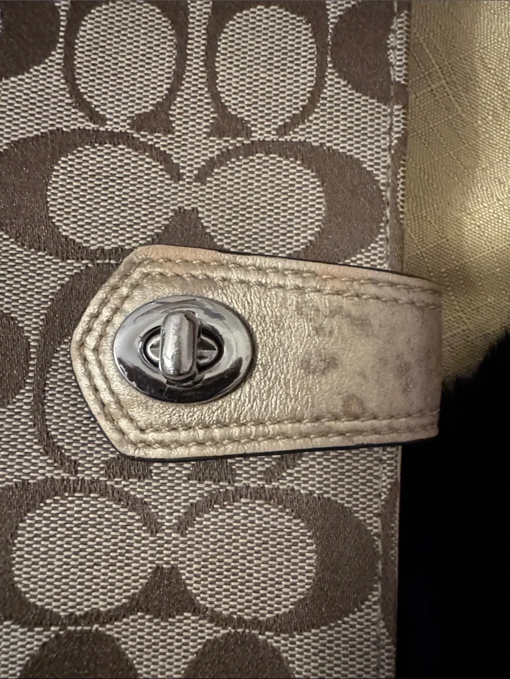 Coach Canvas Tablet Cover with in signature C’s Brown Monogram